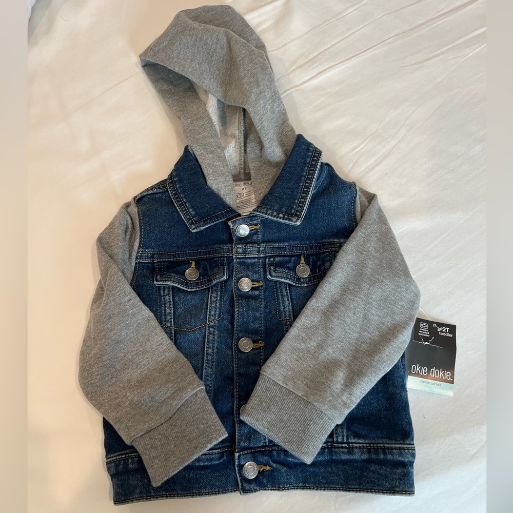 Okie Dokie Blue and Gray Kids Denim Jacket